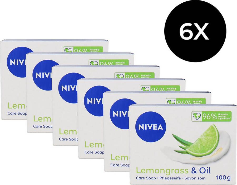 NIVEA Lemongrass & Oil Bar Soap 6 x 100 g