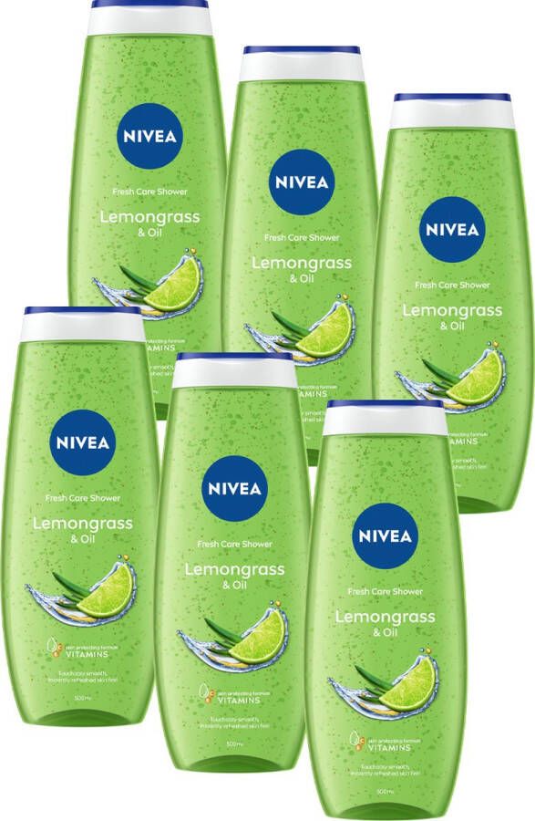 NIVEA Lemongrass & Oil Care Shower Gel 500ml Voordeelverpakking 6 stuks