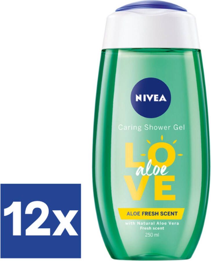 NIVEA Love Aloe Vera Douchegel (Voordeelverpakking) 12 x 250 ml