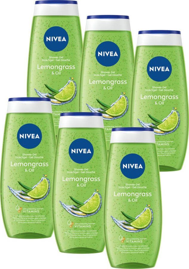 NIVEA Lemon & Oil Douchegel – Met vitamine C & E Voordeelverpakking: 6 x 250 ml