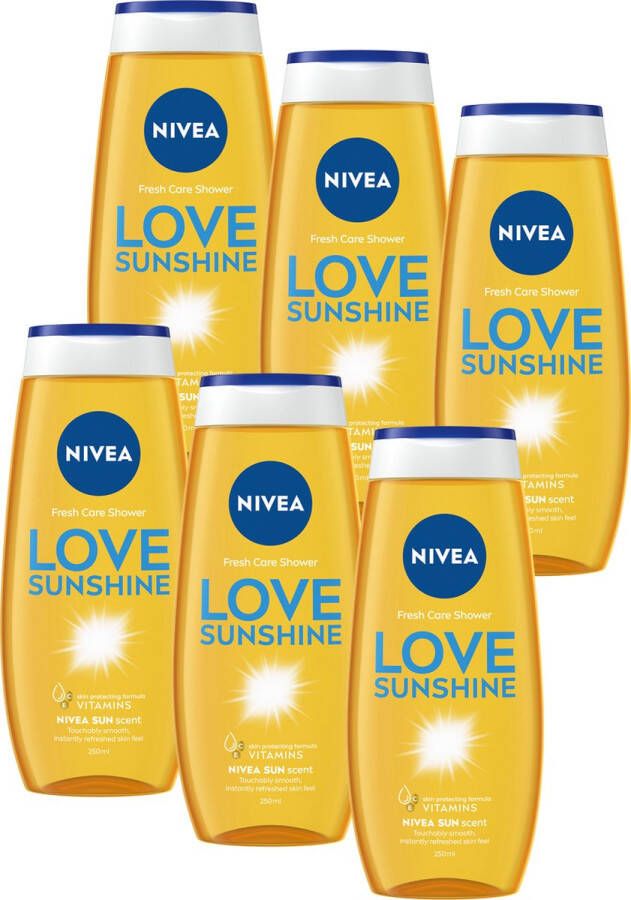 NIVEA Love Sunshine Douchegel 6 x 250 ml Voordeelverpakking