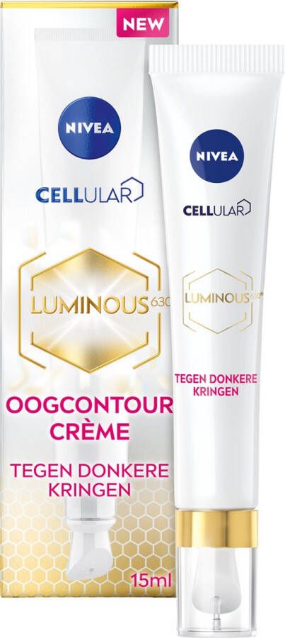 NIVEA CELLular LUMINOUS630 Oogcontourcrème Oogcrème Donkere Kringen en Wallen en Anti rimpel Alle huidtypen Met hyaluronzuur en cafeïne Eye Cream 15 ml