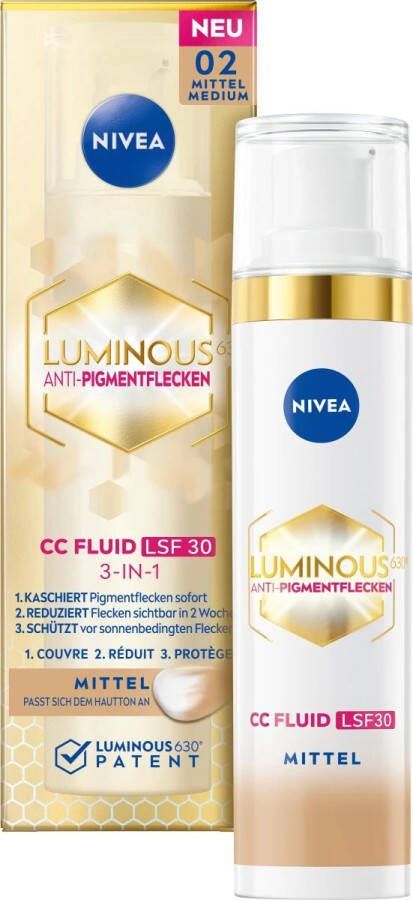 NIVEA LUMINOUS630 Anti-Pigment Vlekken CC Fluid Gezichtsverzorging Alle huidtypen SPF 30 40 ml 2 Medium