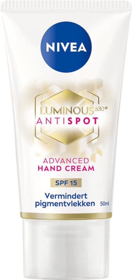 NIVEA Luminous630 Anti Spot Handcreme SPF 15 Hand Care Pigmentvlekken Verwijderen Crème voor jonger ogende handen 50 ML