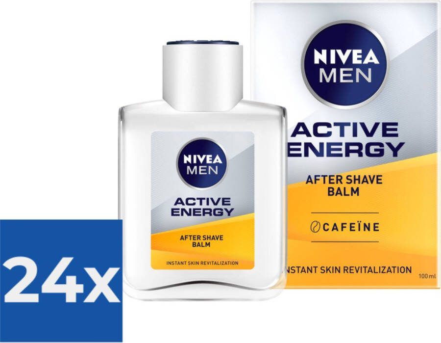 NIVEA MEN Active Energy 2-in-1 Aftershave Balsem 100 ml Voordeelverpakking 24 stuks