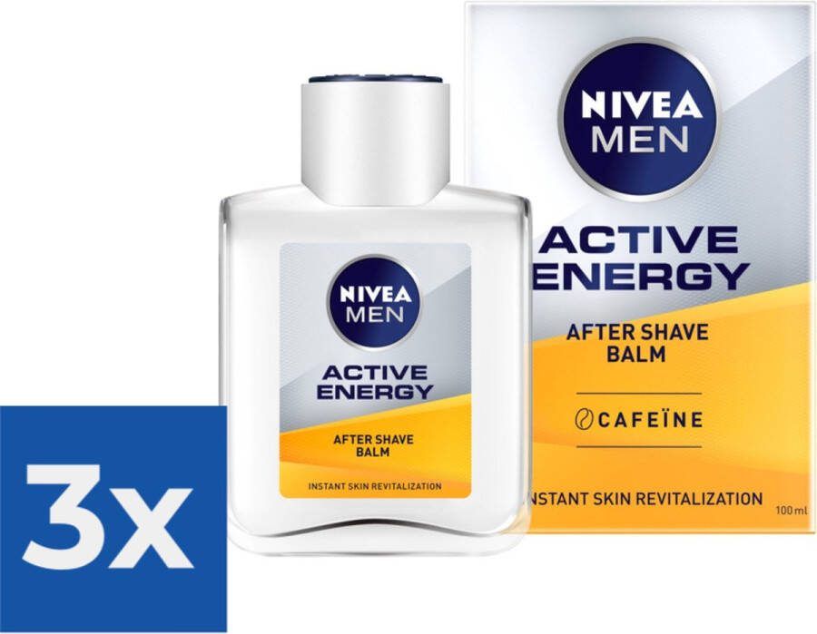 NIVEA MEN Active Energy 2-in-1 Aftershave Balsem 100 ml Voordeelverpakking 3 stuks