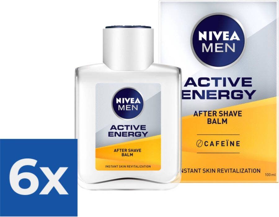 NIVEA MEN Active Energy 2-in-1 Aftershave Balsem 100 ml Voordeelverpakking 6 stuks