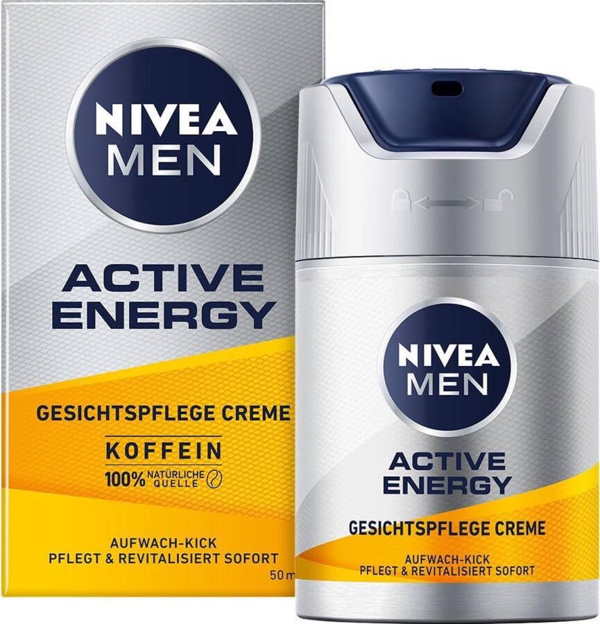 NIVEA MEN Active Energy Gezichtscrème (50 ml) revitaliserende gezichtscrème voor mannen snel absorberende vochtinbrengende crème tegen tekenen van vermoeidheid