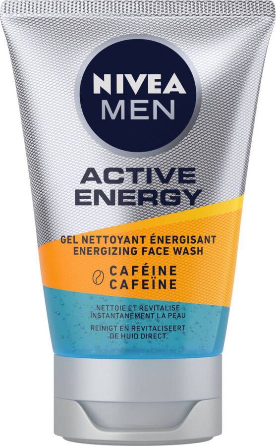 NIVEA MEN Active Energy Reinigingsgel Gezichtsreiniger Met Cafeïne Revitaliseert de Huid Gezicht Wassen 100 ml