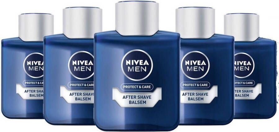 NIVEA Men Aftershave Balsem Protect & Care 5 x 100 ml Voordeelverpakking