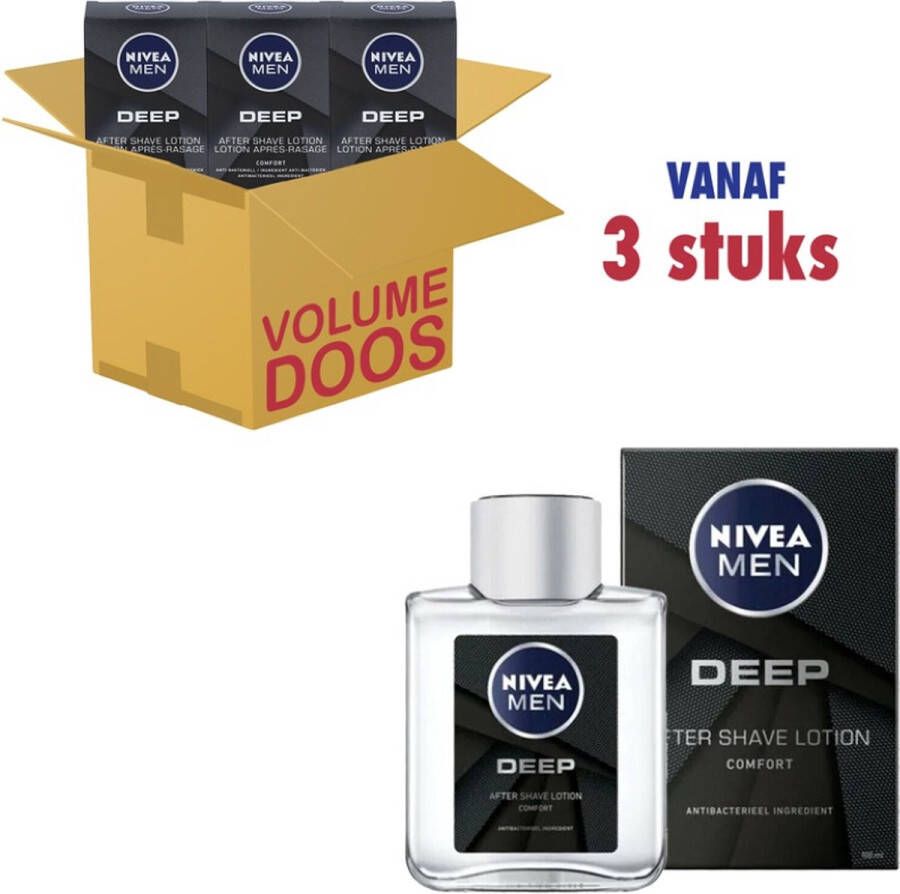NIVEA Men Aftershave Lotion Deep Comfort Voordeelverpakking 3 x 100ml