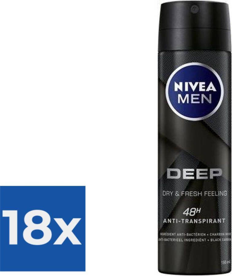 NIVEA MEN Deep Deodorant spray 150 ml Voordeelverpakking 18 stuks