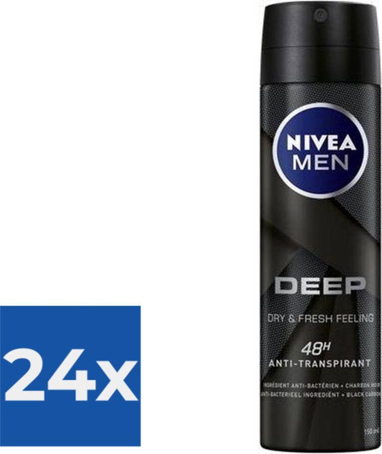 NIVEA MEN Deep Deodorant spray 150 ml Voordeelverpakking 24 stuks