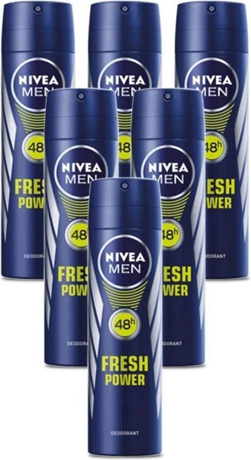 NIVEA Men Deodorant Fresh Power 6 x 150 ml Voordeelverpakking