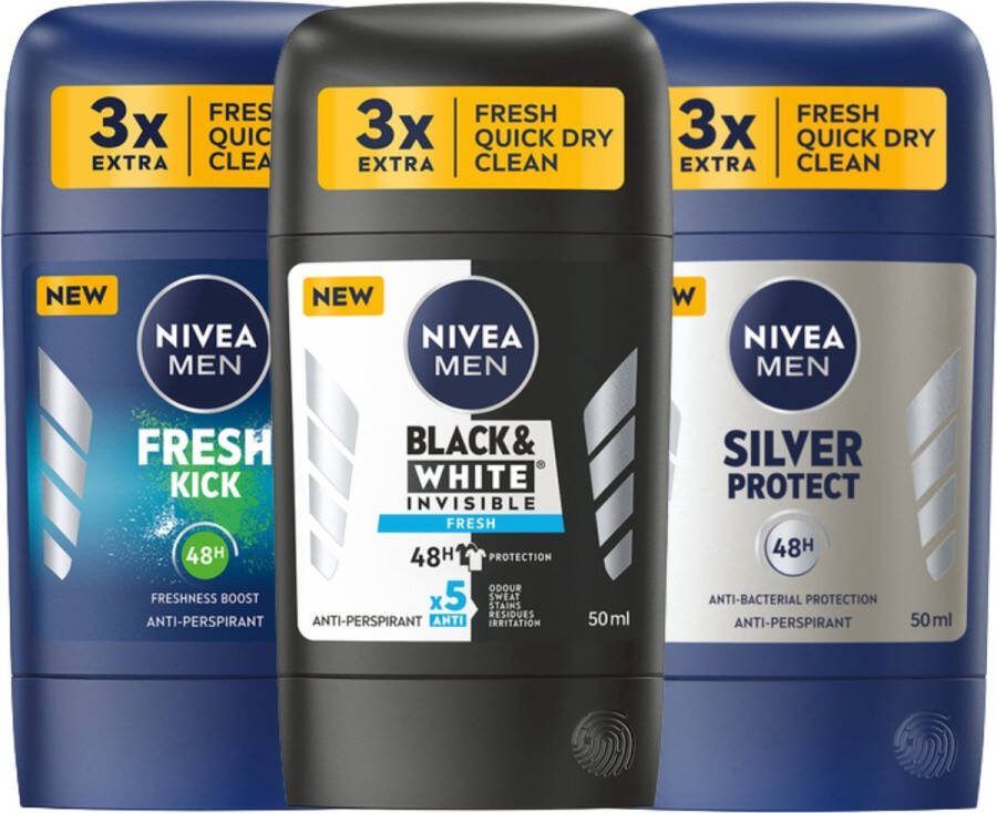 NIVEA Men Deodorant Man Try Out 3 x 50 ml Deodorant Man Voordeelverpakking