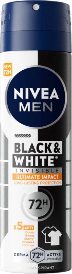 NIVEA Men Deodorant Spray Black & White Ultimate Impact 150 ml
