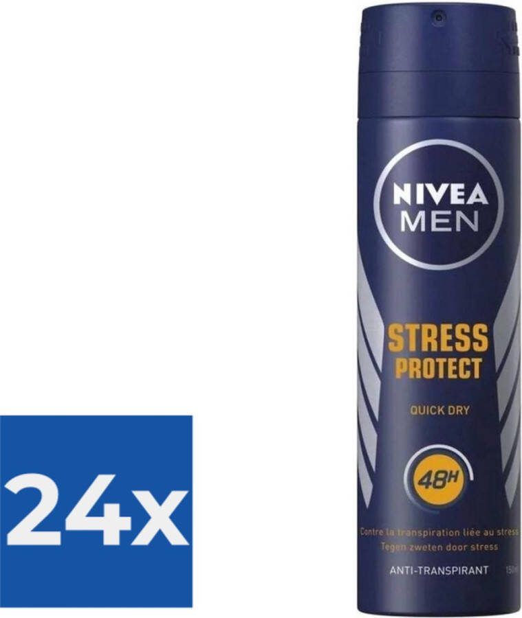 NIVEA Men Deodorant Spray Stress Protect 150 ml Voordeelverpakking 24 stuks