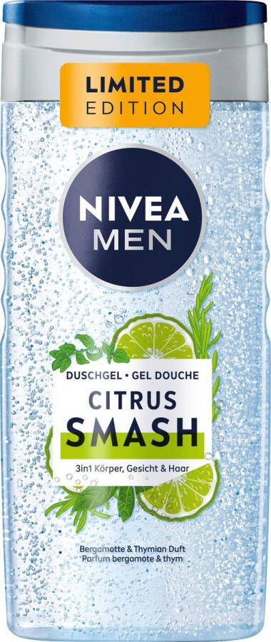 NIVEA MEN Douchegel Citrus Smash 3in1 met Bergamot & Tijm geur 250 ml