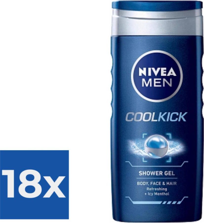NIVEA Men Douchegel Cool Kick 250 ml Voordeelverpakking 18 stuks