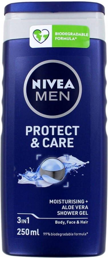 NIVEA Men Douchegel Protect & Care 3in1 Moisturising + aloe vera 6 x 250 ml