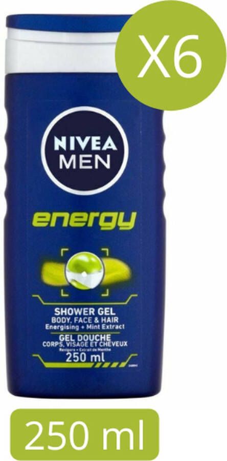 NIVEA Men Energy Douchegel 6 x 250 ml