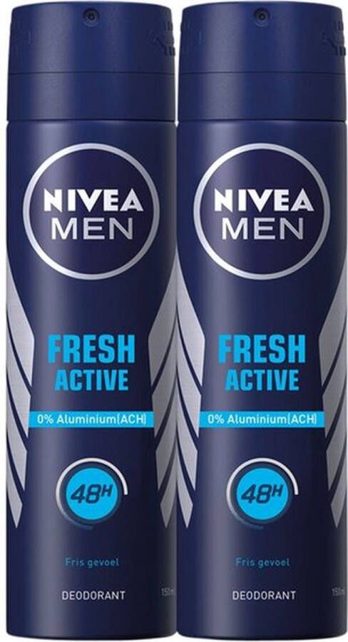 NIVEA Men Fresh Active Deodorant Spray Duopack 2x 150ml