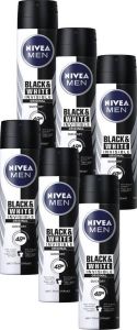 NIVEA MEN Invisible for Black & White Power 6 x 150 ml Voordeelverpakking Deodorant Spray