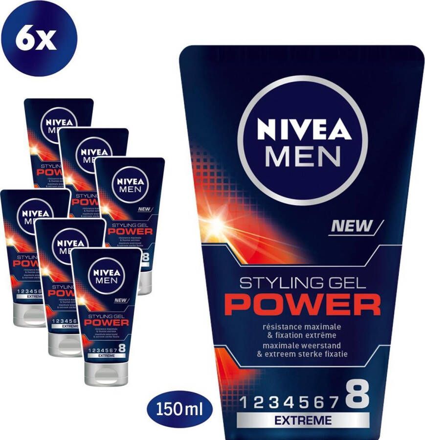 NIVEA MEN Power Styling Gel 6 x 150 ml Gel
