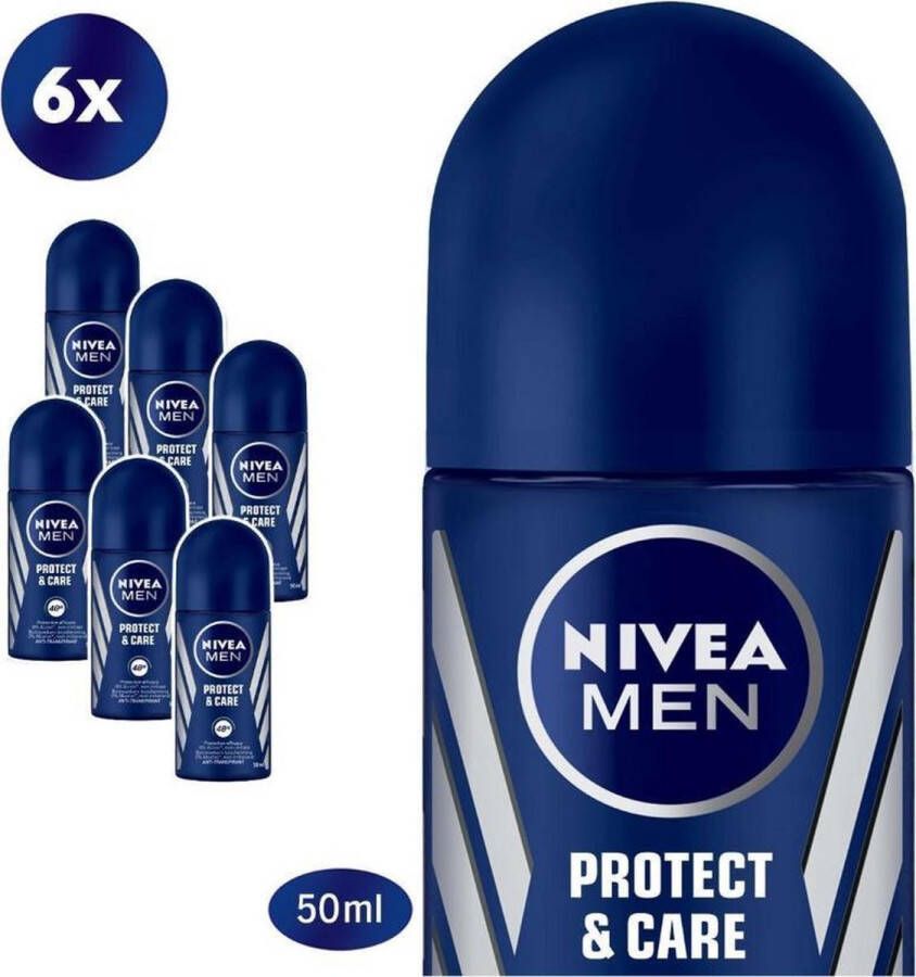 NIVEA MEN Protect & Care Deodorant Roller 6 x 50 ml Voordeelverpakking