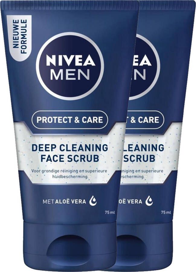 NIVEA Men Protect & Care Diepe Reinigende Gezichtsscrub Pak Je Voordeel 2 x 75 ml