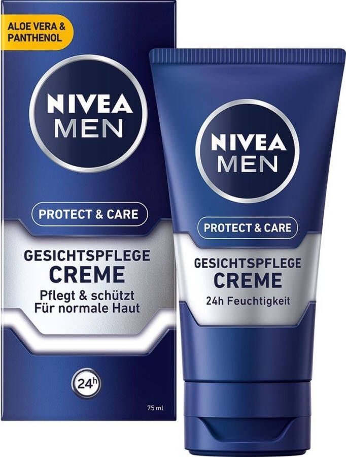 NIVEA MEN Protect & Care Gezichtscrème 75 ml Verzachtende Gezichtscrème voor Mannen Hydraterende Dagcrème