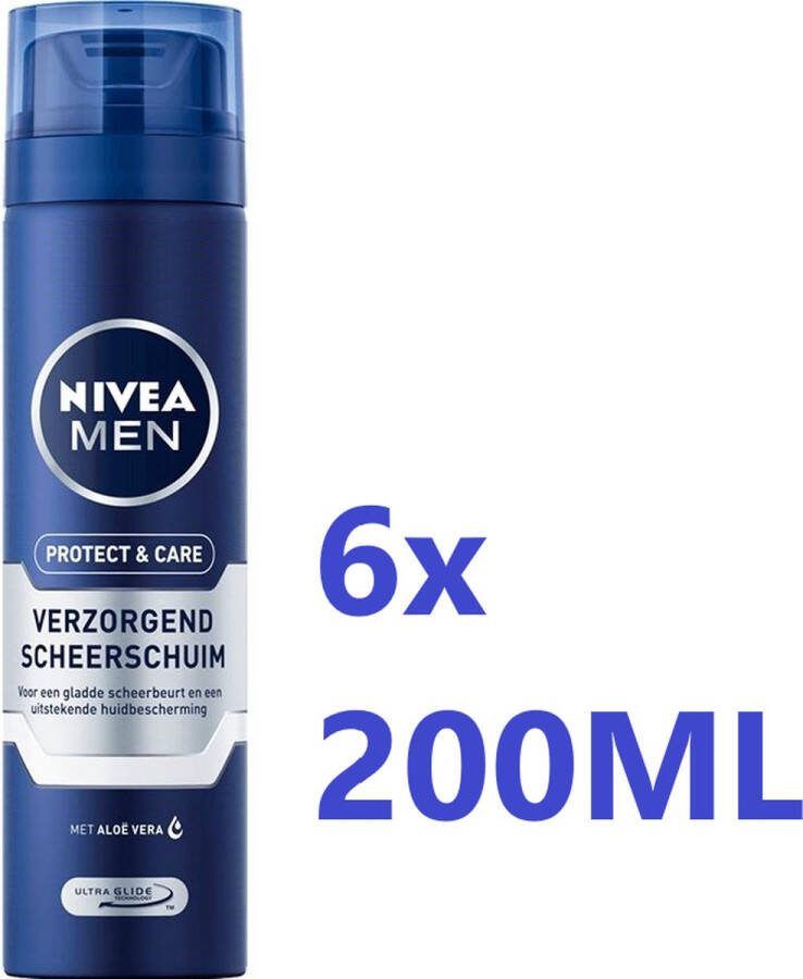 NIVEA MEN Protect & Care scheerschuim 6 x 200ml voordeelverpakking