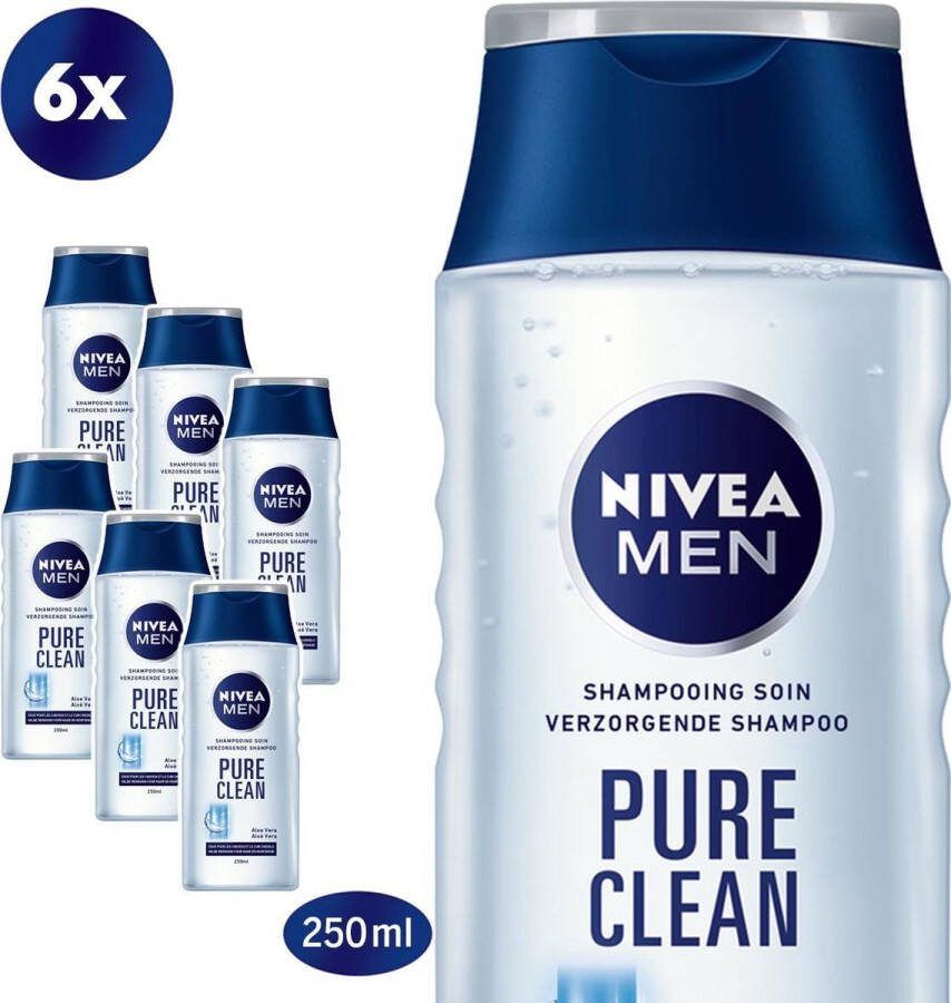 NIVEA MEN Pure Clean 6 x 250 ml Voordeelverpakking Shampoo