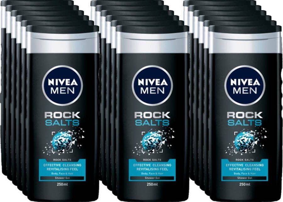 NIVEA Men Rock Salts Douchegel Voordeelverpakking 18 x 250 ml