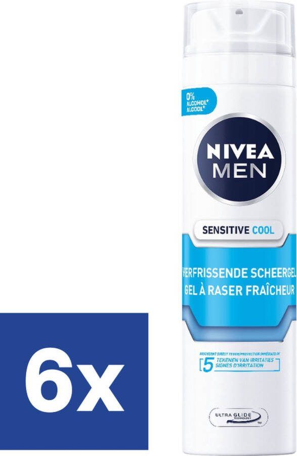 NIVEA Men Scheergel Cool Sensitive 6 x 200 ml