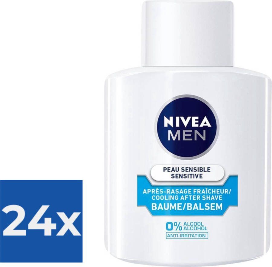 NIVEA MEN Sensitive Cool Aftershave Balsem Aftershave 100 ml Voordeelverpakking 24 stuks