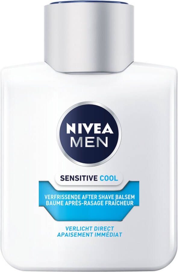 NIVEA MEN Sensitive Cool Aftershave Balsem Alcoholvrij Aftershave Balm Met zeewierextract en kamille 100 ml