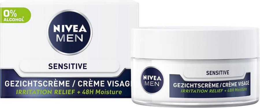 NIVEA MEN Sensitive Dagcrème Gevoelige huid Met kamille en vitamine E Alcoholvrij 50 ml