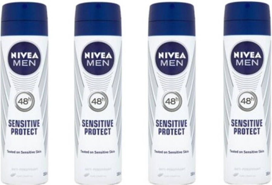 NIVEA MEN Sensitive Protect Deodorant Spray 0% Alcohol Voordeelverpakking 4 x 150 ml