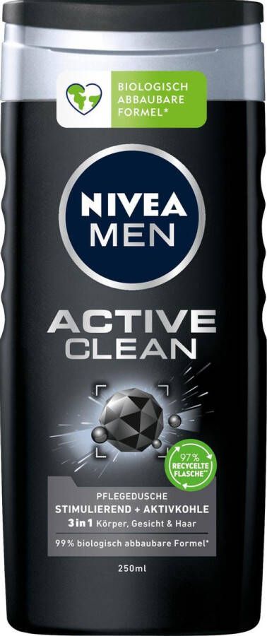 NIVEA Men Shower Gel Active Clean 250 Ml