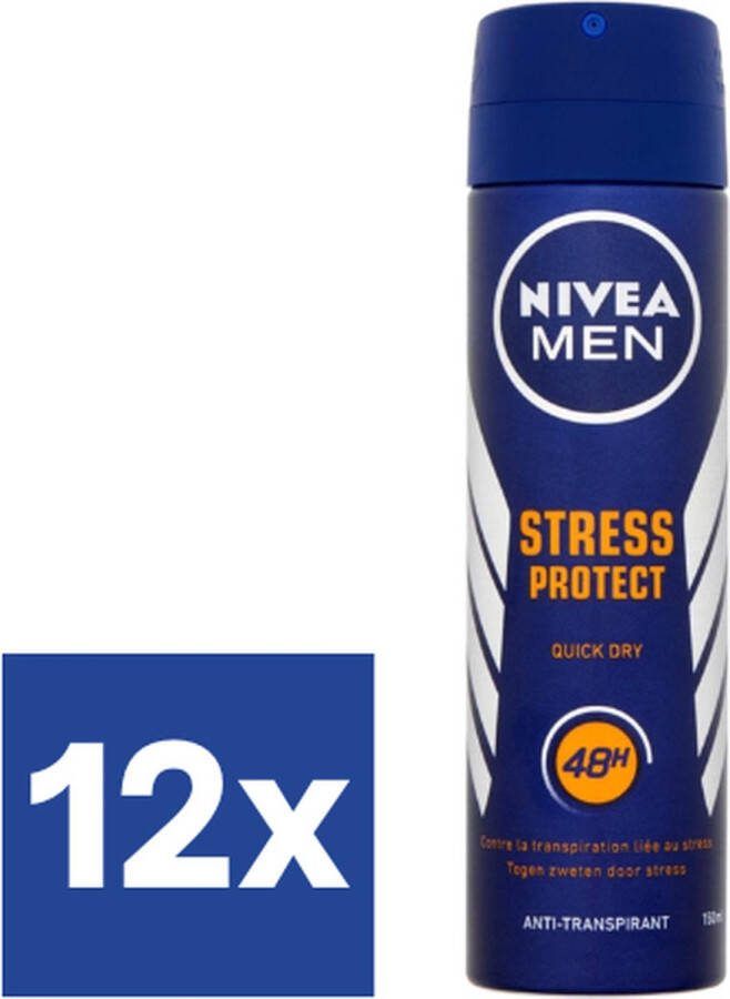NIVEA Men Stress protect Deodorant Spray 12 x 150 ml