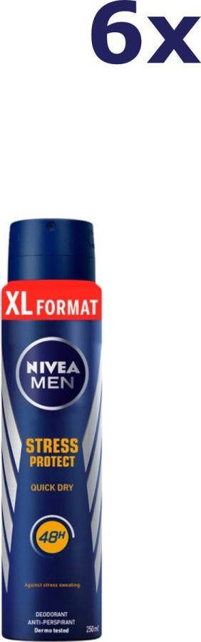 NIVEA Men Stress Protect Deodorant Spray XL 6 x 250 ml
