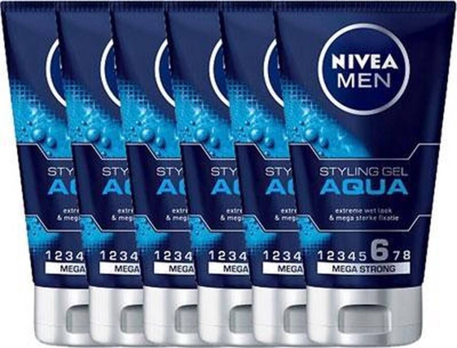 NIVEA Men Styling Gel Aqua Voordeelverpakking 6X