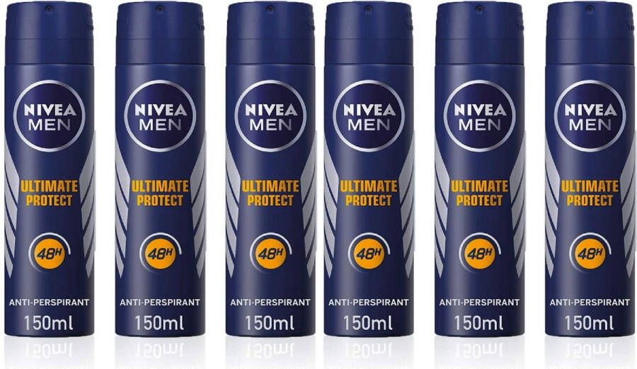 NIVEA Men Ultimate Protect Deodorant Spray 6x150ml Voordeelverpakking