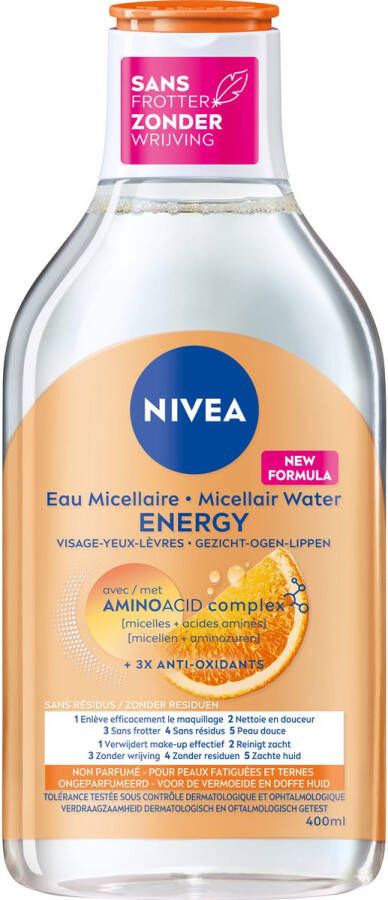 NIVEA Micellair Water Energy Gezichtsreiniger Met aminozuren pH-neutraal Vitamine C 400 milliliter