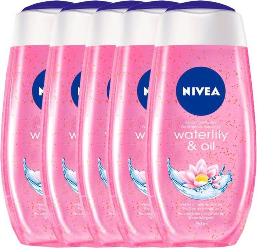 NIVEA MULTI BUNDEL 5 stuks Waterlily And Oil Shower Gel Douchegel 5 x 250 ml