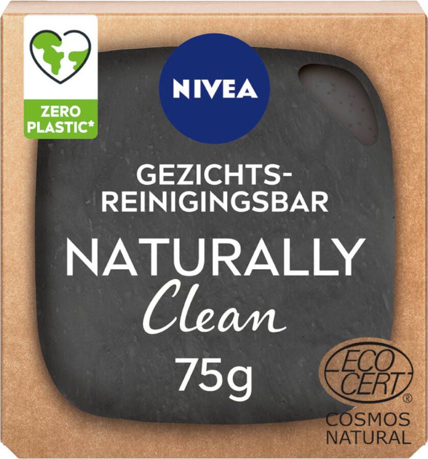 NIVEA Naturally Clean Face Reinigingsbar Zuiverende Scrub Gezichtsscrub Douchescrub- Gezichtsreiniging 75 gr