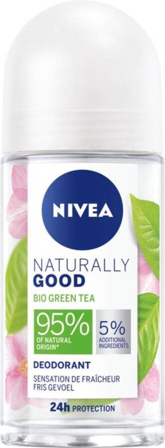 NIVEA Naturally Good Bio Deodorant Roller Green Tea 2 x 50 ml Voordeelverpakking