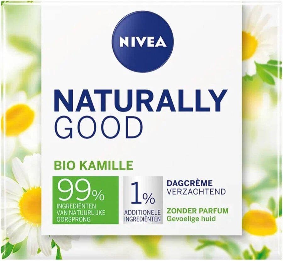 NIVEA Naturally Good Sensitive Dagcrème Gevoelige Huid Crème Met Bio Kamille Parfumvrij 50 ml