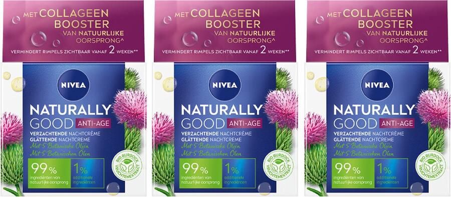 NIVEA 3x Naturally Good Nachtcrème Anti-Age 50 ml